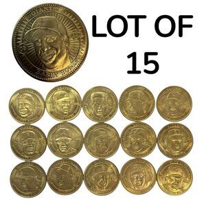 Lot Of 15 Vintage Pinnacle Mint Football Brass Coin Collection Gold OS